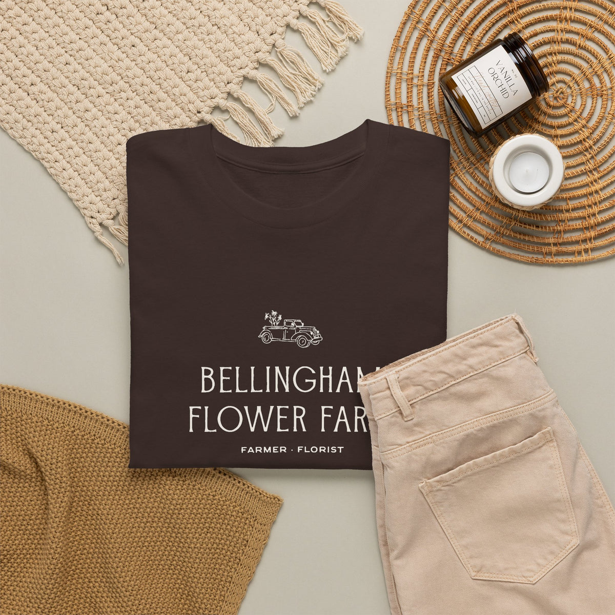 Bellingham Flower Farm T-Shirt — Vintage Botanical Farm Logo Tee