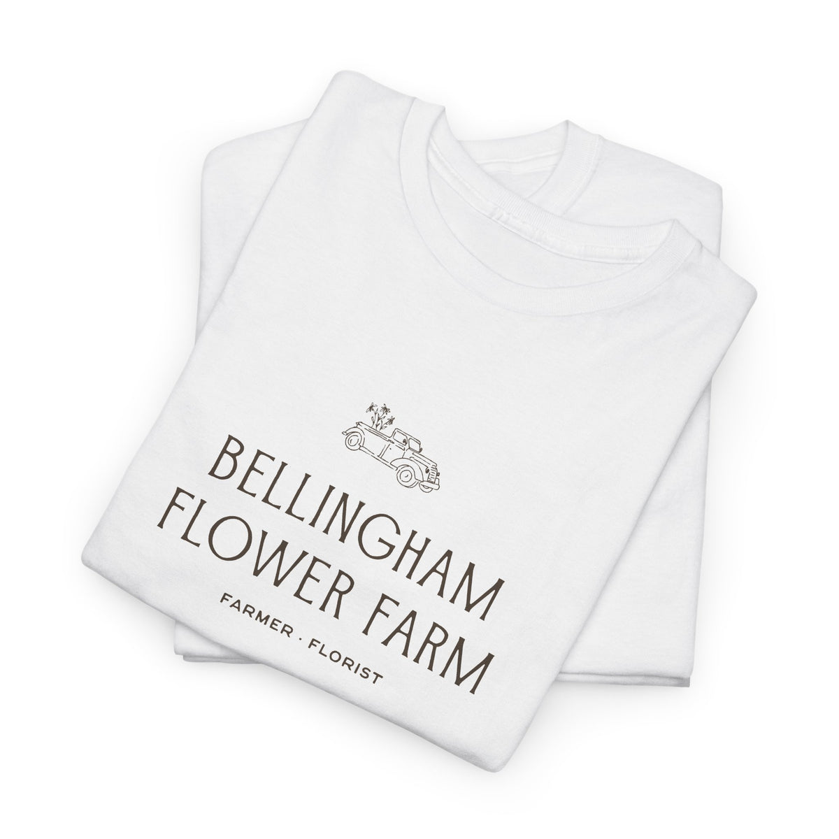 Bellingham Flower Farm Tee — Vintage Farm Logo Cotton T-Shirt
