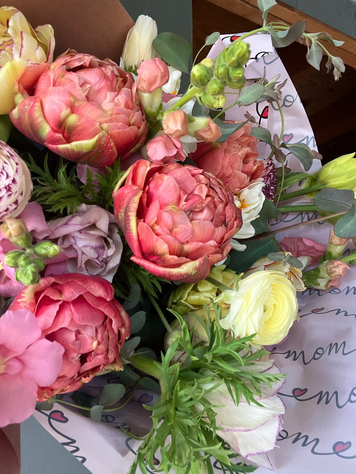 Mother's Day Premium Peony Bouquet, Bellingham Flower Farm, alternate view