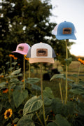 Leather Patch Trucker Hat, Bellingham Flower Farm merchandise