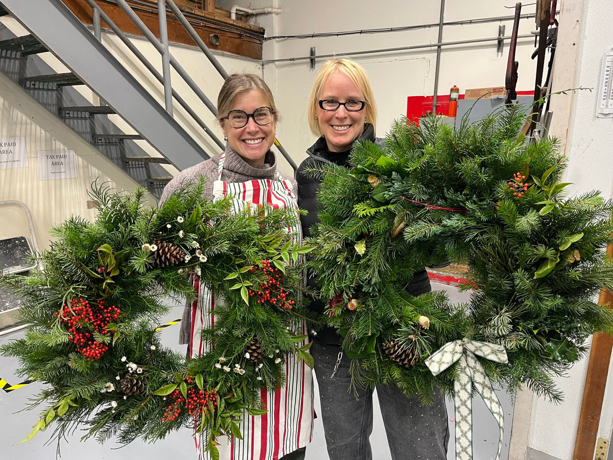 Holiday Wreath Making Workshop at Bellingham Flower Farm, alternate view